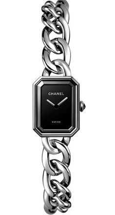 Chanel Premiere Gourmette Quartz Black Dial Ladies Watch H7019