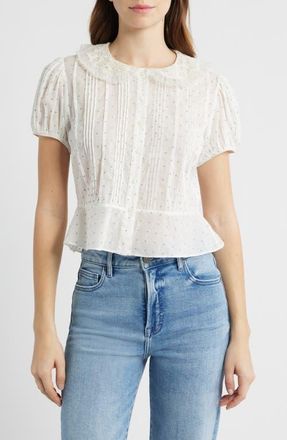 D&ocirc;en Oleta Organic Cotton Top in Flock Dot at Nordstrom, Size Xx-Large