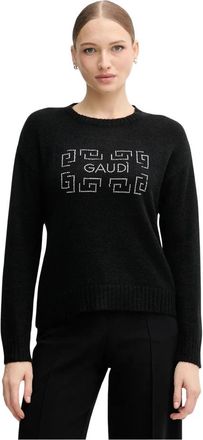 Gaud&igrave; Trui met ronde hals en versieringen - Dames - Ronde hals truien - Zwart - S - Wol - Truien & Vesten