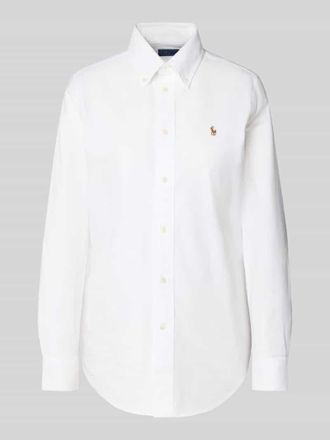 Polo Ralph Lauren Regular Fit Hemdbluse mit Logo-Stitching in Weiss, Gr&ouml;&szlig;e 34
