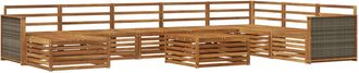 vidaXL Conjunto De Sof&aacute;s De Exterior 9 Uds. Natural Vidaxl
