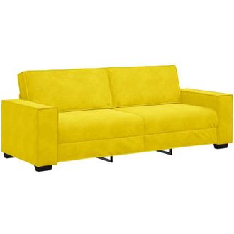 vidaXL Sof&aacute; De 3 Plazas Terciopelo Amarillo 180 Cm Vidaxl