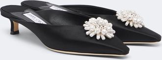 Jimmy Choo London Mules Ines de sat&eacute;n adornados
