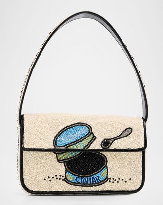 Staud Tommy Beaded Rayon Shoulder Bag