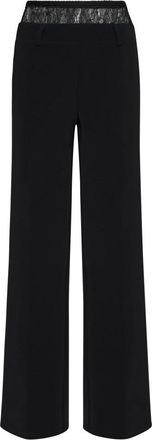 John Richmond Wijde broek met decoratieve tailleband - Dames - Wijde Broeken - Zwart - M - Broeken