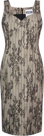 Moschino Verfijnde Avondjurk - Dames - Feestkleedjes - Beige - S - Katoen - Kleedjes