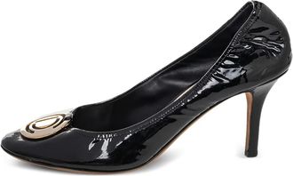 Dior 80mm patent leather round toe pumps - Black