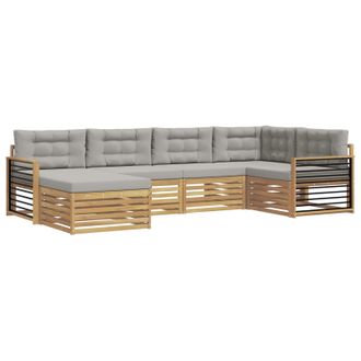 vidaXL Conjunto De Sof&aacute;s De Exterior 6 Pcs Blanco Y Gris Claro Vidaxl