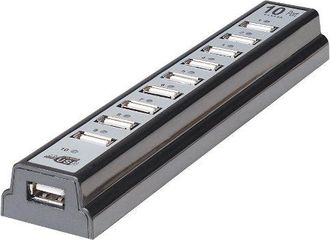 Manhattan Usb-hub 10-port Usb 2.0 Desktop Hub Schwarz
