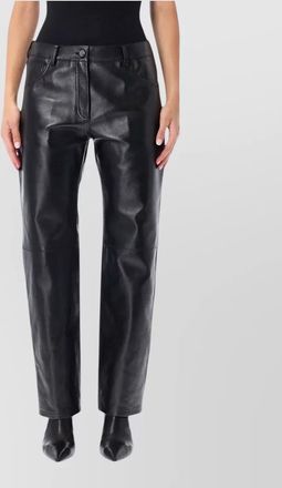Magda Butrym leather high-rise straight-leg trousers