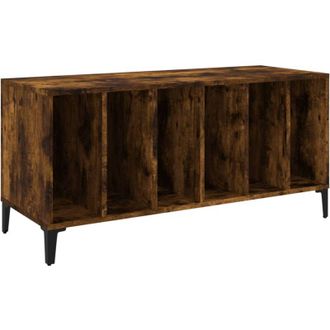 vidaXL Mueble Discos Madera Contrachapada Roble Ahumado 100x38x48 Cm Vidaxl