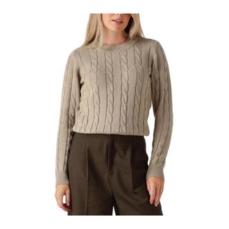 Copenhagen Muse Cmkotom Pullover - Dames - Ronde hals truien - Beige - XL - Katoen - Truien & Vesten