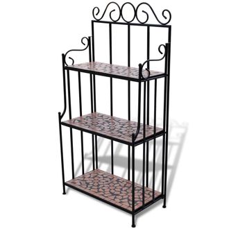 vidaXL Soporte De Plantas Mosaico Color Terracota Vidaxl