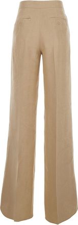 Max Mara Womens Trousers, Beige Linen