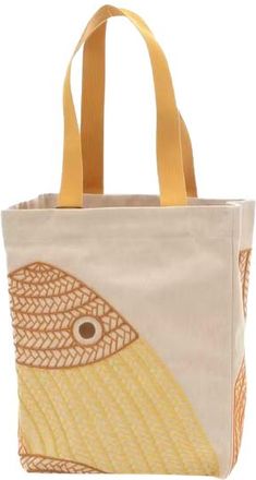 Hermès Poisson Natte Canvas Beach Tote Bag