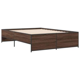 Berkfield Home Durable Bed Frame without Mattress Brown Oak 135x190 cm Double
