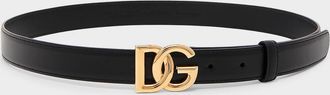 Dolce & Gabbana DG Logo Calfskin Belt