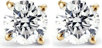Pompeii3 Tiny 1/4Ct Round Diamond Small Stud Earrings in 14K White or Yellow Gold Classic Setting