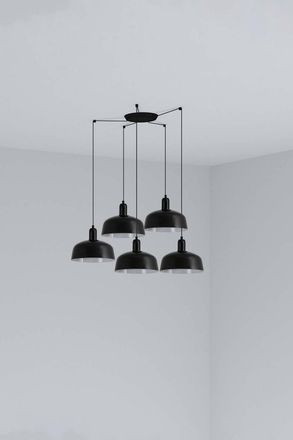 Netlighting Tatawin Medium Cluster Pendant Ceiling Light Gloss Black 5x E27