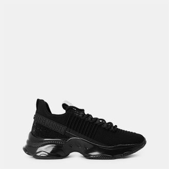 Steve Madden Womens Maxilla Low Top Runners in Jet Black - Size UK 4