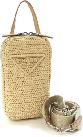 Prada Pre-owned Handbags, female, Beige, Size: ONE SIZE Pre-owned Leather prada-bags