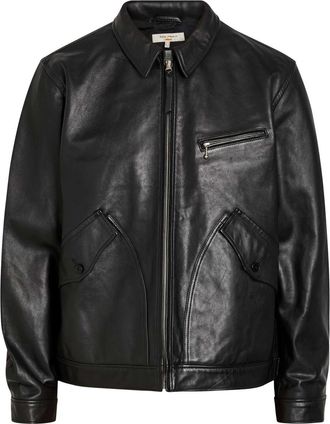 Nudie Jeans Leather Biker Jacket - Black - XL