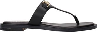 Michael Kors Carson leren slippers damess Zwart