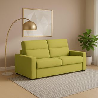 Dmora Dmora - Sof&aacute; Fijo 2 Plazas Vialfre, Sof&aacute; Lineal Para Sal&oacute;n, Acolchado, Desenfundable, Calidad 100% Made In Italy, 180x95 H100 Cm, Verde