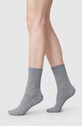 Swedish Stockings Bodil Chunky Crew Socks in Grey at Nordstrom, Size 39-41