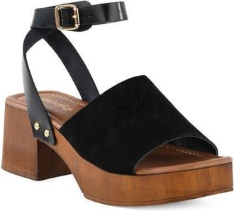 Seychelles Step Forward Ankle Strap Platform Sandal in Black at Nordstrom, Size 9.5