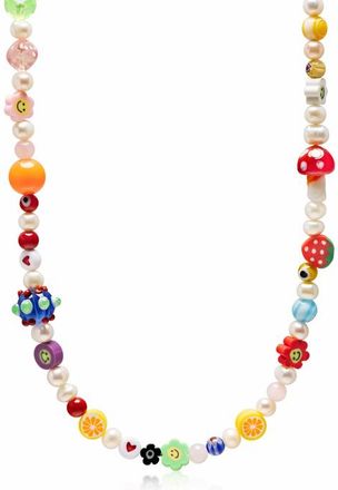 Nialaya Berry Pearl Necklace in White /Multicolor at Nordstrom