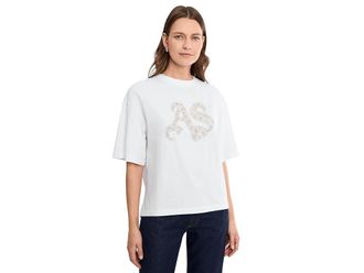 AllSaints Icon Amelie T-Shirts Womens Clothing Optic White : LG (US 10-12), Cotton