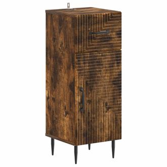 vidaXL Armario De Almacenamiento Para Ba&ntilde;o Haarlem Roble Ahumado Vidaxl