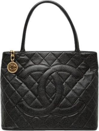 Chanel Pre-owned Medallion Tote Bag - Dames - Vintage Shopper - Zwart - ONE Size - Leer - Vintage