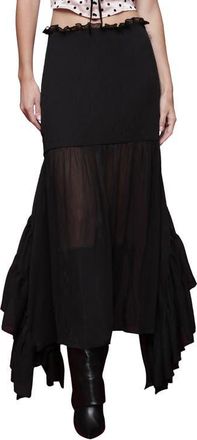 Avec Les Filles Handkerchief Hem Skirt in Black at Nordstrom, Size 12