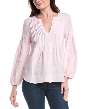Tommy Bahama Coastalina Pintuck Linen Peasant Top