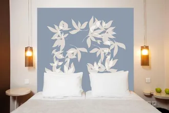 Mademoiselle Tiss Cabecero de tela sin soporte de madera de 160 × 140 cm