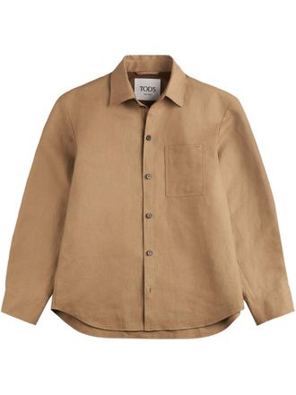 Tod's tailored shirt - men - Linen/Flax - XXXL - Neutrals