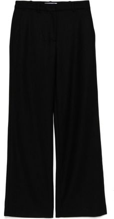 Maison Kitsun&eacute; relaxed pants - women - Wool/Polyamide - 40 - Black
