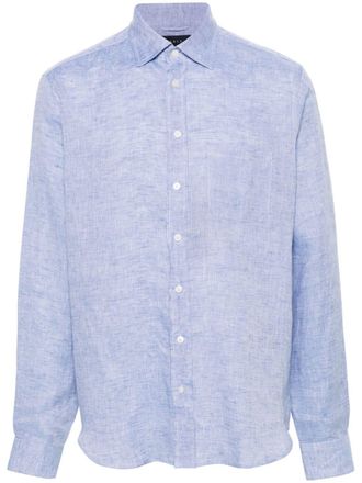 Sease Classic Bd shirt - men - Linen/Flax - L - Blue