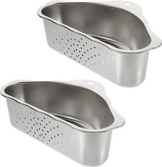 No Brand 2 Piezas De Cesta Coladora Triangular De Acero Inoxidable Para Fregadero, Filtro De Cocina Compacto Para Residuos De Alimentos, Cesta De Drenaje Robus