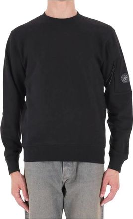 C.P. Company C.p. Company - Diagonal Raised Fleece Crewneck - Heren - Sweatshirts & Hoodies - Zwart - Maat: S Fleece