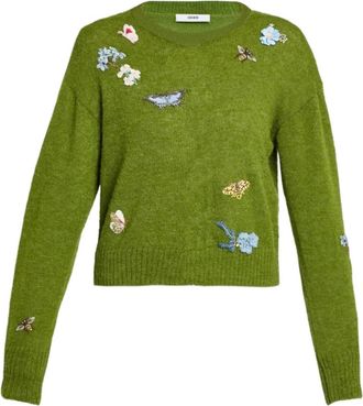 Erdem Maglione girocollo con decorazione - Verde