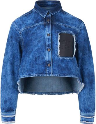 Ports 1961 logo-appliqué denim shirt - women - Cotton - 34 - Blue
