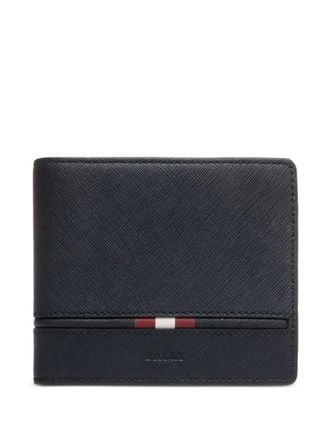 Bally embossed-leather ribbon-detail wallet - men - Bovine Split Leather/Leather/Polyurethane - One Size - Blue