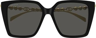 Gucci Sunglasses Gg1967 S 001 Black Gold/Grey Women