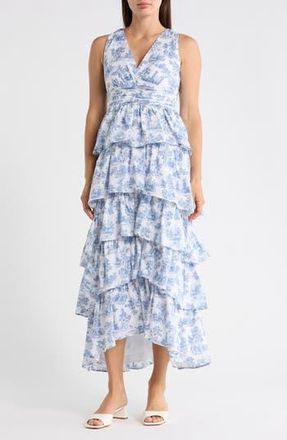 1.State Ruffled Tiered Maxi Dress in Blue Denim at Nordstrom Rack, Size 10