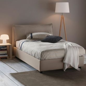 Dmora Dmora - Cama De Plaza Y Media Daalt, Cama Contenedor Con Revestimiento De Tela, 100% Made In Italy, Apertura Frontal, Con Colch&oacute;n 120x200 Cm Incluido,