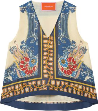 La DoubleJ Scala top met V-hals - Blauw
