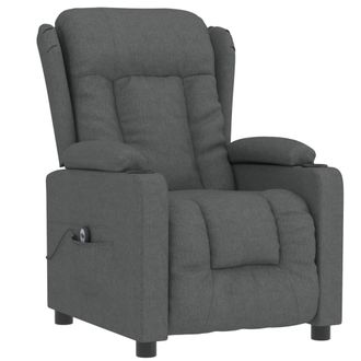 vidaXL Vidaxl - Sill&oacute;n Reclinable El&eacute;ctrico De Tela Gris Oscuro